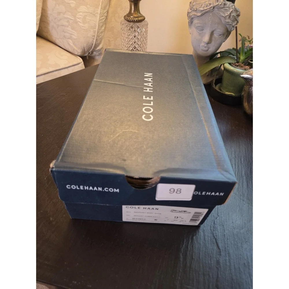 Cole Haan Womens Bayport Boat Shoes Biscuit Tumbled Lt. Sz 9.5M NEW! W33652 $160